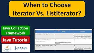 When to Choose Iterator Vs ListIterator Java Collection Framework