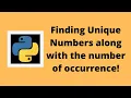 Find Unique Numbers from a list in Python Easy and Optimized