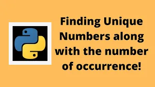 Find Unique Numbers from a list in Python Easy and Optimized