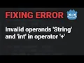 Godot Error Invalid operands String and int in operator