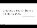 Creating a Search String From a PICO Question