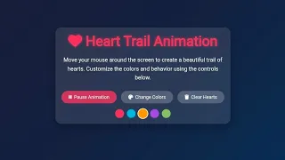 Heart Trail Animation using HTML CSS JavaScript Creative Coding Project