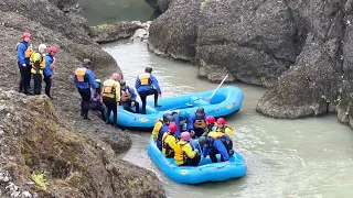 River Rafting in Iceland. Hvitá, glacial river.