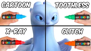 Drawing Light Fury In 4 Different Styles!