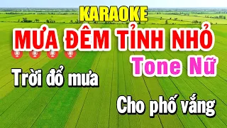 Karaoke Mưa Đêm Tỉnh Nhỏ Tone Nữ ( A#m ) Nhạc Sống Âm Thanh Rất Hay | Trọng Hiếu Beat