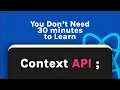 CONTEXT API simplest tutorial in react js
