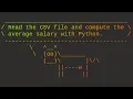 Read the CSV file and compute the average salary with Python