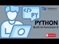 Built-in Functions in Python Part 3 String Functions Python Tutorial - Chapter 11
