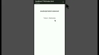 JavaScript switch Statement