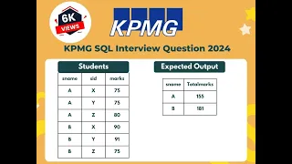 KPMG SQL Interview Question - Windows function ROWNUMBER