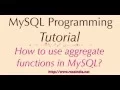 How to use aggregate functions in MySQL