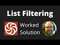 List Filtering - Worked Solution in JavaScript