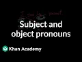 Subject and object pronouns The parts of speech Grammar Khan Academy