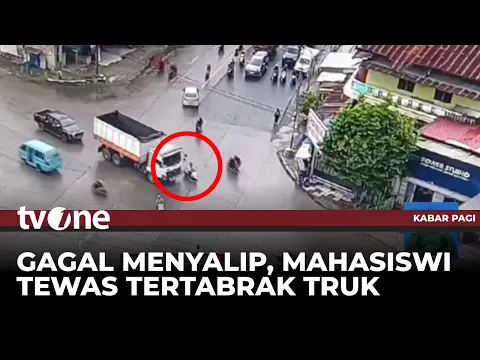 Terekam CCTV, Detik-detik Mahasiswi Tewas Ditabrak Truk di Pangkep