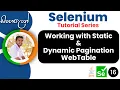 Selenium Tutorial series Sinhala PART 16 - Working with Static Dynamic Pagination Web Table