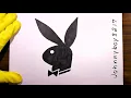 how to draw Playboy logo Famous Bunny Playgirl Drawing Luxurious men Magazine