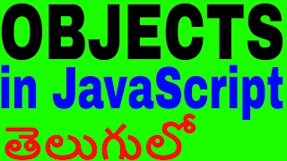 Objects in javascript in telugu