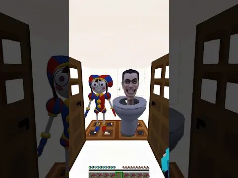 Door Leads To Pomni 🤡 and Skibidi Toilet 🚽 VS  circus baby  and Freddy Fazbear 🖤🤩 #shorts #minec
