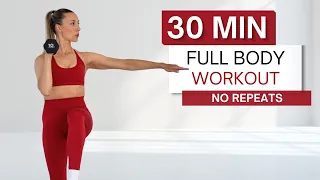 30 min FULL BODY SCULPT WORKOUT | No Repeats | With Dumbbells | Modifications Provided Throughout