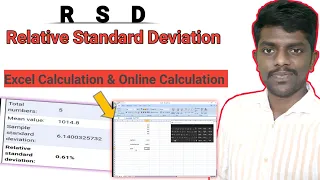 Download RELATIVE STANDARD DEVIATION (RSD) | Mean, SD and % RSD in Excel \u0026 Online RSD Calculation| in Telugu MP3