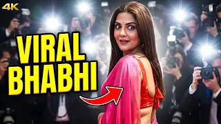 hema sharma new video viral bhabhi at human cocaine screening stunning pink saree look 