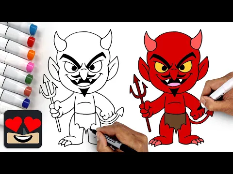 Download MP3 How To Draw a Devil | Halloween Drawing Tutorial