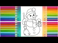 Painting and coloring cut snowman coloring pages