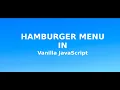 Hamburger Menu in Vanilla JavaScript