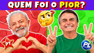 🔰 SUPER QUIZ DE POLÍTICA! ⭐ QUAL MENOS PIOR? Menos de 1% acertam todas! #dinoquiztopia