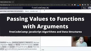 Passing Values to Functions with Arguments Basic JavaScript freeCodeCamp tutorial