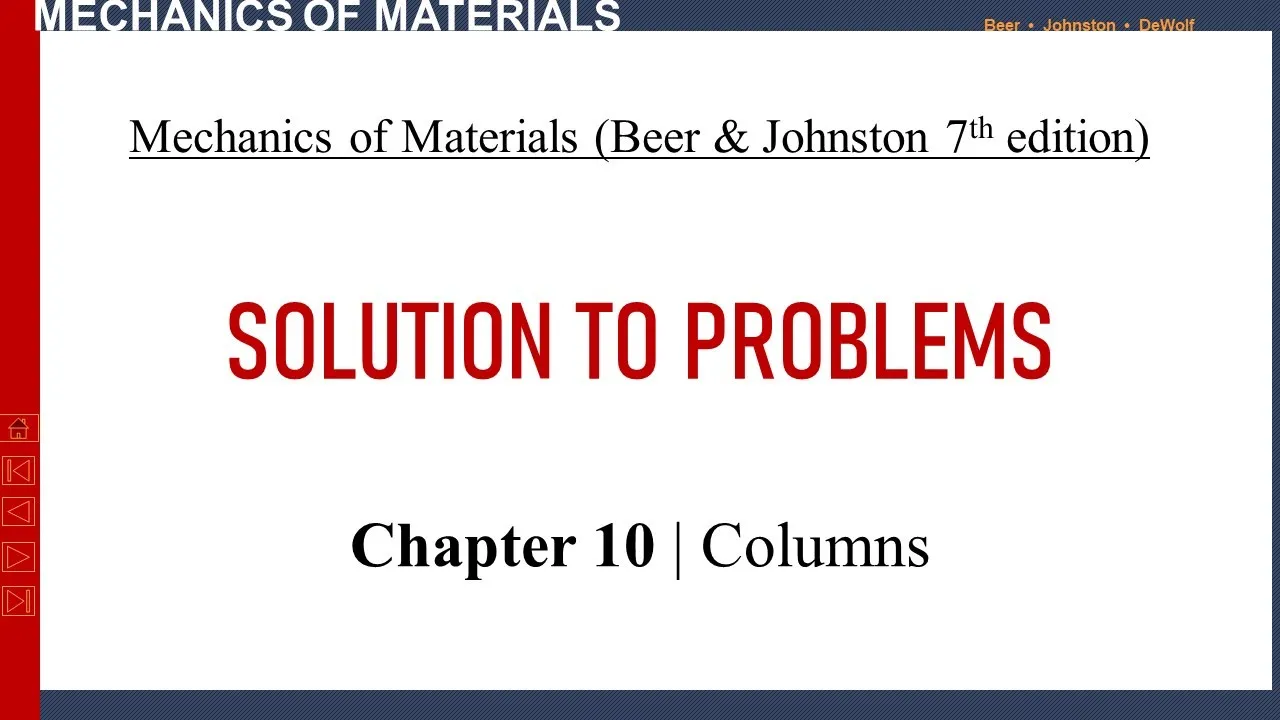 Chapter 10 | Solution to Problems | Columns | Mechanics of Materials