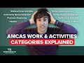 AMCAS Work Activities Categories EXPLAINED