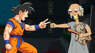 GRANNY THE HORROR GAME ANIMATION #20 : GOKU Vs Scary Granny, Grandpa