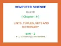 12th Computer Science Unit 3 Chapter 9 Lists Tuples Sets and Dictionary Part 2