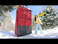 Surviving Using World s LARGEST Suitcase in the Snow