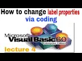 Change label properties via code in vb6 VB 6 0 lecture 4 label in vb6 by ahmad raza