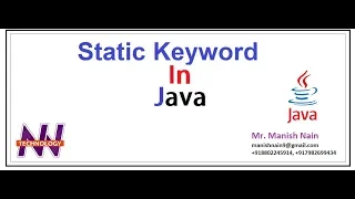 Java Tutorial For Beginners static method in java manish nain