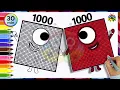 Giant Numberblock 1000 To 1200 Drawing Coloring For Kids Learn To Draw Numberblocks Art Easy