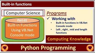 How to use mid left right functions in VB Net Console Length function in VB Net Console mode