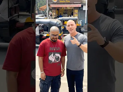 Vada Pav Challenge with Johnny Sins😍 #shorts #streetfood #indianfood