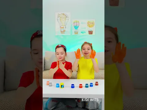 Color Splash Challenge: Hands Covered in Paint! 🎨🤩 #CreativeKids #FunWithColors