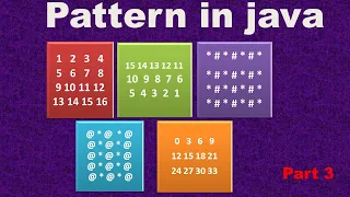 Pattern in java Square pattern Pattern by using nested loop java pattern Part 3