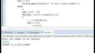 Duck number Programming in JAVA Eclipse Subscribe for more