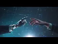 Human and robotic hands reaching to each other
