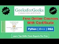 GeeksForGeeks Free Online Courses with Certificate Learn Python Free DSA Course C Course