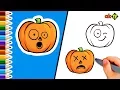 Coloring Pages For Kids Set Of Pumpkin Emoticons