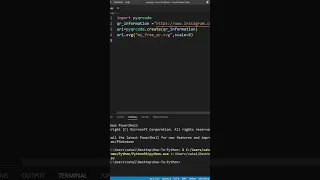 QR code In 5 lines using