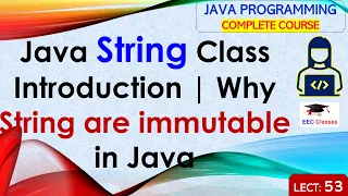 L53 Java String Class Introduction Why String are immutable in Java Java Programming Lectures