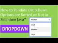 How to Validate Dropdown Options are Sorted using Selenium Java