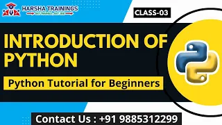 Introduction to Python Python Tutorial for Beginners Python Training - Class 03